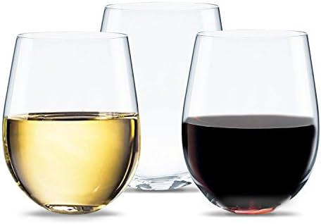 Unbreakable Plastic Wine Glasses (4 Pack) - Reusable Stemless Acrylic Glassware