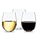 Unbreakable Plastic Wine Glasses (4 Pack) - Reusable Stemless Acrylic Glassware