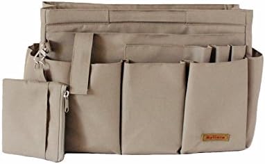 Myliora Deluxe, Luxury Handbag Organiser with Zip, 15 Compartments, XXL and XL Sizes, Set of 2 (XX-Large, Beige)