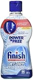 Finish Power & Free Rinse Aid With Jet Dry - Shinier Dishes - Less Harsh Chemicals - 65 Washes Per Bottle - Net Wt. 6.76 FL OZ (200 mL) Each - Pack of 2