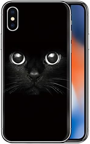 Ailiber Compatible with Case for iPhone Xs Max, Black Matte Cat Eye Gaze Watching Slim Light Soft Nonskid TPU Shockproof Corner Bumper Protective Cover for iPhoneXsMax XSMax 6.5inch - Cat Eye