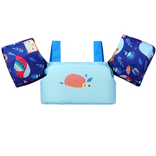 Gogokids Toddler Swimming Float Vest, Arm Bands Kids Swim Vest with Shoulder Harness Baby Floats Swimming Training Jacket for 2-6 Years Old Boys Girls Perfect for Pool, Learn to Swim and Beach
