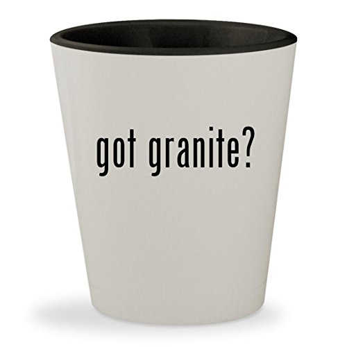 got granite? - White Outer & Black Inner Ceramic 1.5oz Shot Glass