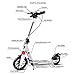 Goplus Folding Kick Scooter for Adult Teen Deluxe Aluminum 2 Big Rubber Wheels Glider Adjustable Height w/Dual Suspension, 220lbs Capacity (White)