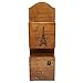 Classic Vintage French Paris Eiffel Tower Rustic Wood 2 Tier Hanging Mail Sorter Letter Organizer Holder