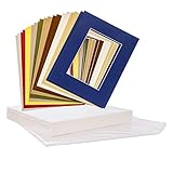 U.S. Art Supply 11X14 Multi-Color Photo Mat Board Set - Mats, Backboard & Clear Bags - Pack of 20 Total (2-ea 10 Colors)