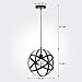 KingSo Industrial Metal Pendant Light, Spherical Ceiling Light Globe Hanging Light Fixture for Kitchen Island Dining Table Bedroom Hallway
