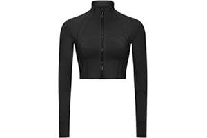 KTILG Women Workout Lightweight Jackets Zip Up Sports Running With Thumb Holes For Athletic Workout Yoga Gym