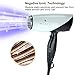 Wazor Pro Professional 1875W Tourmaline Ceramic Hair Dryer with Folding Handle,DC Motor,Dual Voltage,1 Concentrator,White