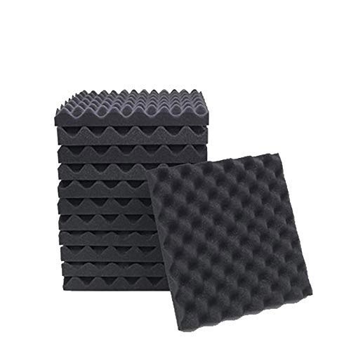 12 Pack Charcoal Eggcrate Acoustic Foam Sound Proof Foam Panels Noise Dampening Foam Studio Music Equipment 1.5" x 12" x 12"