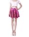 HDE Women's Solid Color Metallic Flared Pleated Club Skater Skirt Hot Pink - M