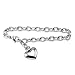 | ELYA Women's Stainless Steel Polished Heart Charm Bracelet - 7.5