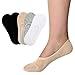 Toes Home Classic 5 Pairs No Show Socks Solid Color Low Cut No Show Liner Non Slip Socks