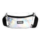 Homekit Unisex VS Pink Laser Letter Waist Belt Bag Fashion Sports Beach Travel Bags Waterproof Handbags Purses Outdoor Cosmetic Bag (sliver)