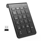 Wireless Number Pad, Jelly Comb N030 Portable Mini USB 2.4GHz 22-Key Financial Accounting Numeric Keypad Keyboard Extensions for Data Entry for Laptop, PC, Desktop, Surface pro, Notebook-Black