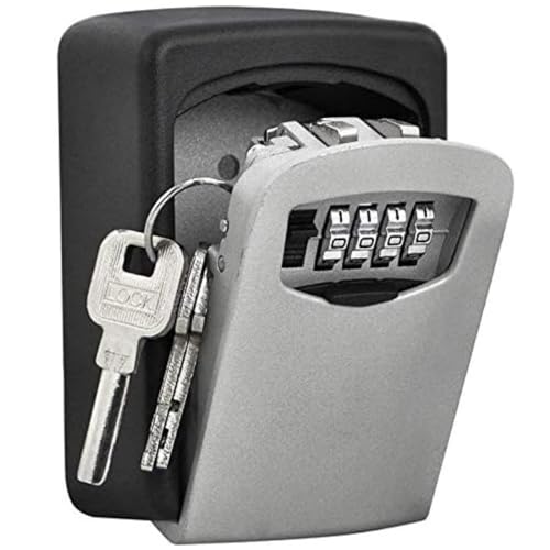 Nestling High Security Key Box Safe Wall Key 4 Digit Key Chest Combination Lock Store Keys