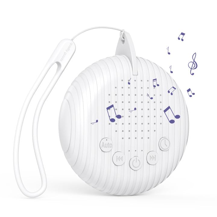 OQIMAX White Noise Machine Baby, USB Rechargeable Mini Sound Machine with 10 Soothing Sounds, Portable Sleep Sound Machine with 3 Timer, Auto Mode & Memory Function, Sleep Therapy for Adults Kids Baby