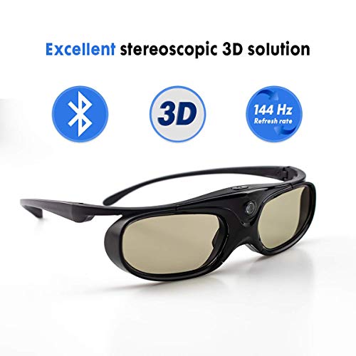 image for DLP LINK 144 Hz Ultra-Clear HD 3D Glasses,Vamvo Active Rechargeable 3D