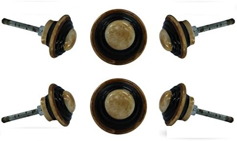 Set of 6 Drawer Knobs Mushroom Bone Dresser Cabinet Pull Kitchen Bed-Room Cupboard Handle by TRINCA-FERRO