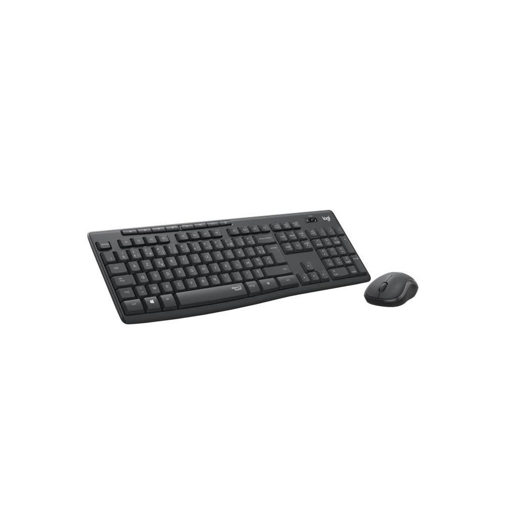 Logitech MK295 kabelloses Tastatur-Maus-Set mit SilentTouch-Technologie, Shortcut-Tasten, optischer Spurführung, Nano USB-Empfänger, verzögerungsfreier Drahtlosverbindung, FR AZERTY-Layout - Schwarz