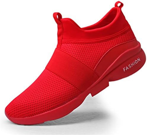 UTENAG Men's Athletic Running Shoes Sports Walking Fitness Casual Mesh Lightweight Breathable Fashion Sneakers 10 D(M) US/EU 44 B Red