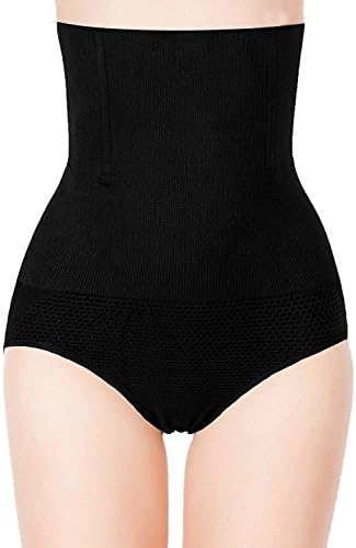Womens Shapewear Panties High Waist Brief Tummy Control Butt Lifter Panty Body Shaper(M/L,Black)