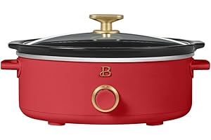 Beautiful Slow Cooker, 2.5 Qt Capacity, Tomato Red with Glass Lid