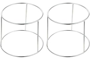 HOLIDYOYO 2 Tier Seafood Tower Stainless Steel Stand, Seafood Tray Racks Food Serving Holder Oyster Platter Stand 2pcs