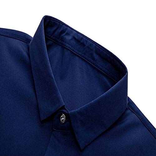 Camicia-a-Maniche-Corte-da-Uomo-Camicia-a-Maniche-Corte-Formale-Professionale-di-Grandi-Dimensioni-Sottile-Tinta-Unita-Semplice-Estate