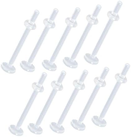 5X FLEXIBLE CLEAR Tongue Piercing HIDER/Retainer 14g 1.6mm **FAST UK SELLER**