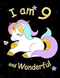 I am 9 and Wonderful: Cute Unicorn 8.5x11 Activity Journal, Sketchbook, Notebook, Diary Keepsake for by New Paths Publishing