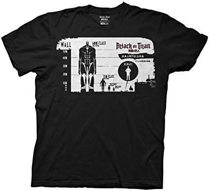 Attack on Titan Titan Height Chart Adult T-Shirt