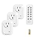 Etekcity Wireless Remote Control Electrical Outlet Switch for Household Appliances, Wireless Remote Light Switch, White (Learning Code, 3Rx-1Tx) (H2)