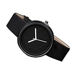 Start Unisex Simple Number Watches Comfortable Canvas Belt Wrist Watch Bracelet (Black)