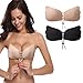 Aomh Strapless Self Adhesive Bra Silicone Reusable Push-up Bra Backless Invisible Sticky Bra (D, Beige)