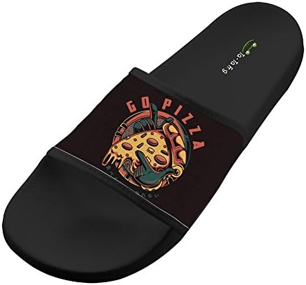 KOUY Summer Unisex Go Pizza Home Slippers Bath / Beach Non Slip Slide Sandals