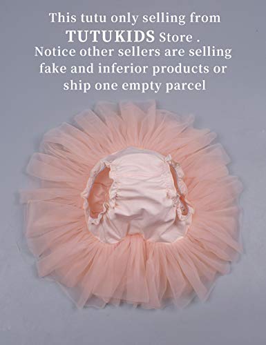 Baby Girls Tutu Bloomers Diaper Cover Cotton Tulle Bloomers and Headband Set Peach 6-12 Months