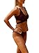 Sidefeel Women Strappy Crisscross Bikini Set Crochet Back Bathing Suits Medium Burgundy