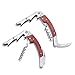 Tirain Stainless Steel Double Hinged Wine Bottle Opener with Corkscrew, Bottle Opener and Foil Cutter (carton package)