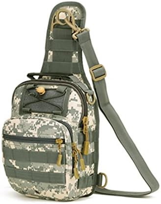 Durable Nylon Men's Shoulder Messenger Bag Handbag Backpack Chest Back Travel Backpack ACU Size S