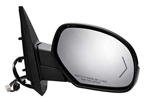 APA Replacement Mirror Power Folding Arrow Signal Puddle Memory Heated Chrome Cap for 09-14 GM Pickup SUV RH 20756974