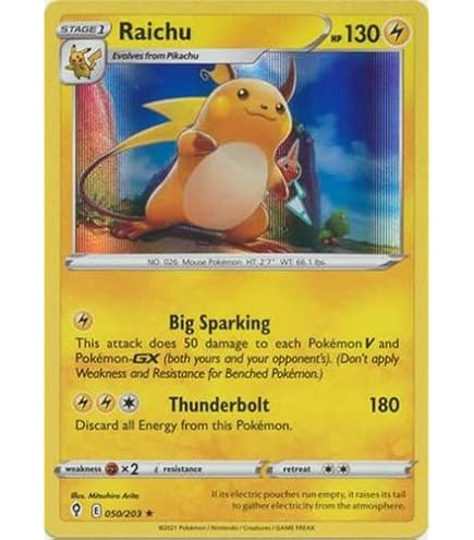 Amazon.com: Wizards of the Coast Pokemon Fossil Rare Card #29 Raichu  Trading Card : Toys & Games