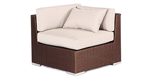 Kardiel Espresso Wicker Outdoor Garden Furniture Modern Sofa