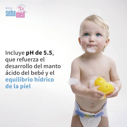 - Baby espuma baño, fórmula sin jabón con pH 5.5, refuerza el desarrollo del manto ácido del bebé y el equilibrio hídrico de la piel, 1000 ml