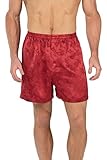 TexereSilk Men's 100% Silk Boxer Shorts (Castle Red, Large) Best Loungewear for Him MS6103-CRD-L
