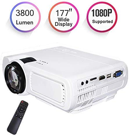 Video Projector,720P Mini Movie Projector 3600 Lumen Video Projector Support 1080P Display for Home Theater Entertainment, Compatible with HDMI, SD, AV, VGA, USB