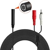 Dericam High Sensitive Microphone for CCTV/IP Camera/DVR/NVR, Audio Pickup Device, 60 Feet Cable, With 1 Female to 2 Male Power Splitter, No Power Supply Included, AP1-2B, Black