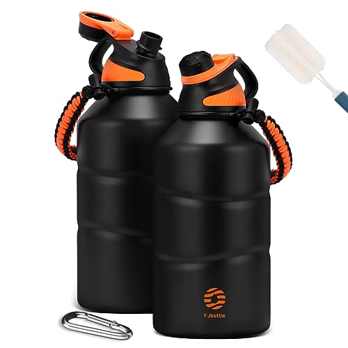Fjbottle Gym Thermal Water Bottle 1900 ml – Leakless – Sports Bottle with Magnetic Cap, BPA-Free Stainless Steel Water Bottles for Sports, Camping, Yoga