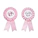Daddy to be & Mom to be Tinplate Badge Pin - Baby Shower Button New Dad Gifts Gender Reveals Party Baby Girl Pink Rosette Button Baby Celebration (Light Pink)