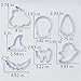 LILIAO Halloween Cookie Cutter Set - 7 Piece - Pumpkin, Ghost, Skull, Witch Hat, Candy Corn, Bat and Frightened Cat Biscuit Fondant Cutters - Stainless Steel
